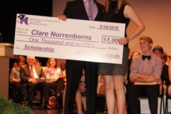 Bob Spurlock with Scholarship Recipient Clare Norrenberns on Honors Night